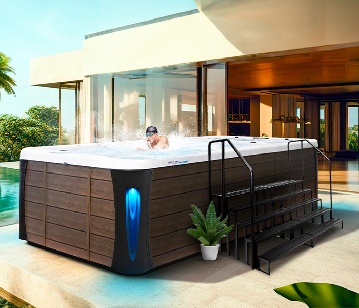 Calspas hot tub being used in a family setting - Gary