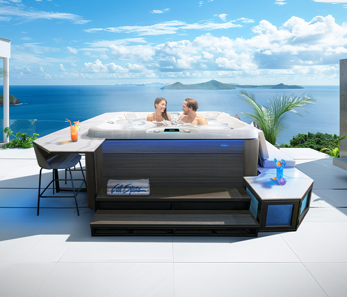 Calspas hot tub being used in a family setting - Gary